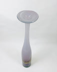 Vintage stunning mouth blown purple art glass with gold aventurine bottle vase with flare rim