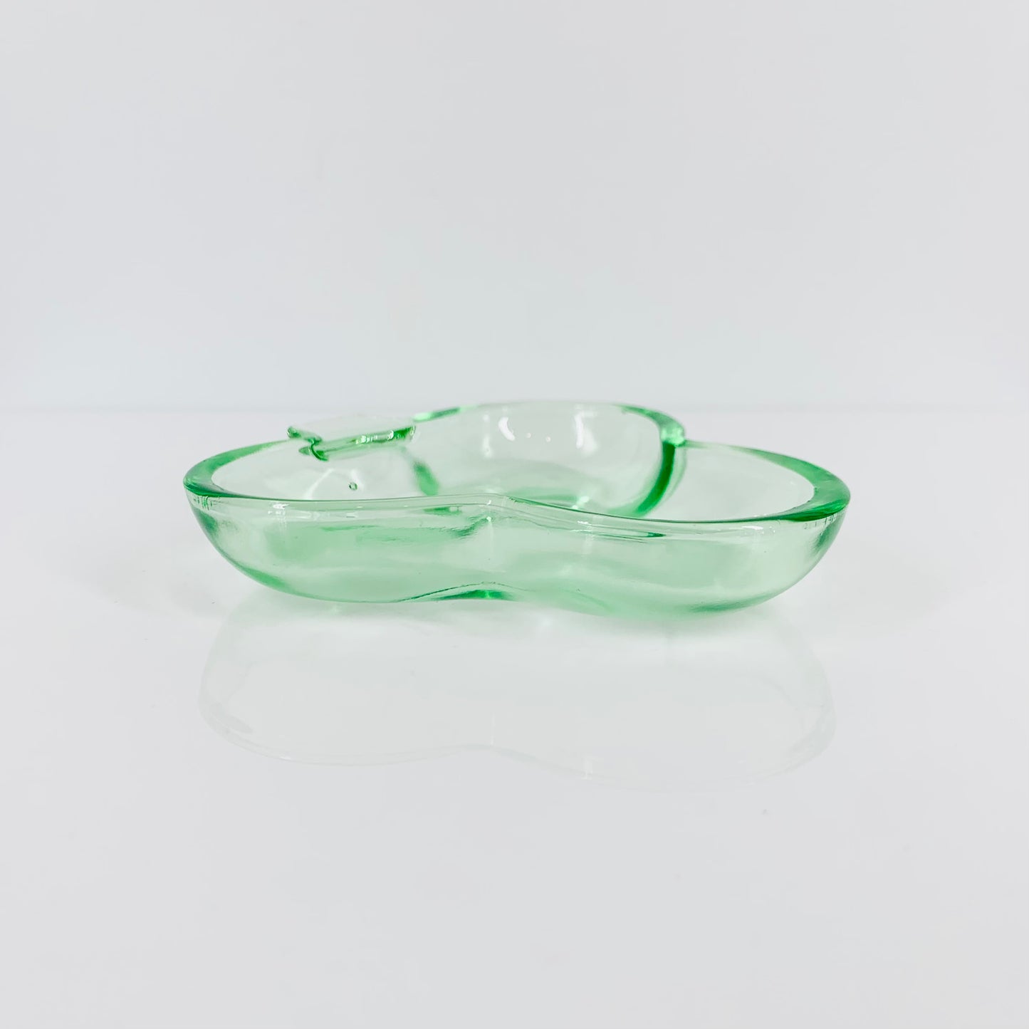 Antique green Depression glass pin dish