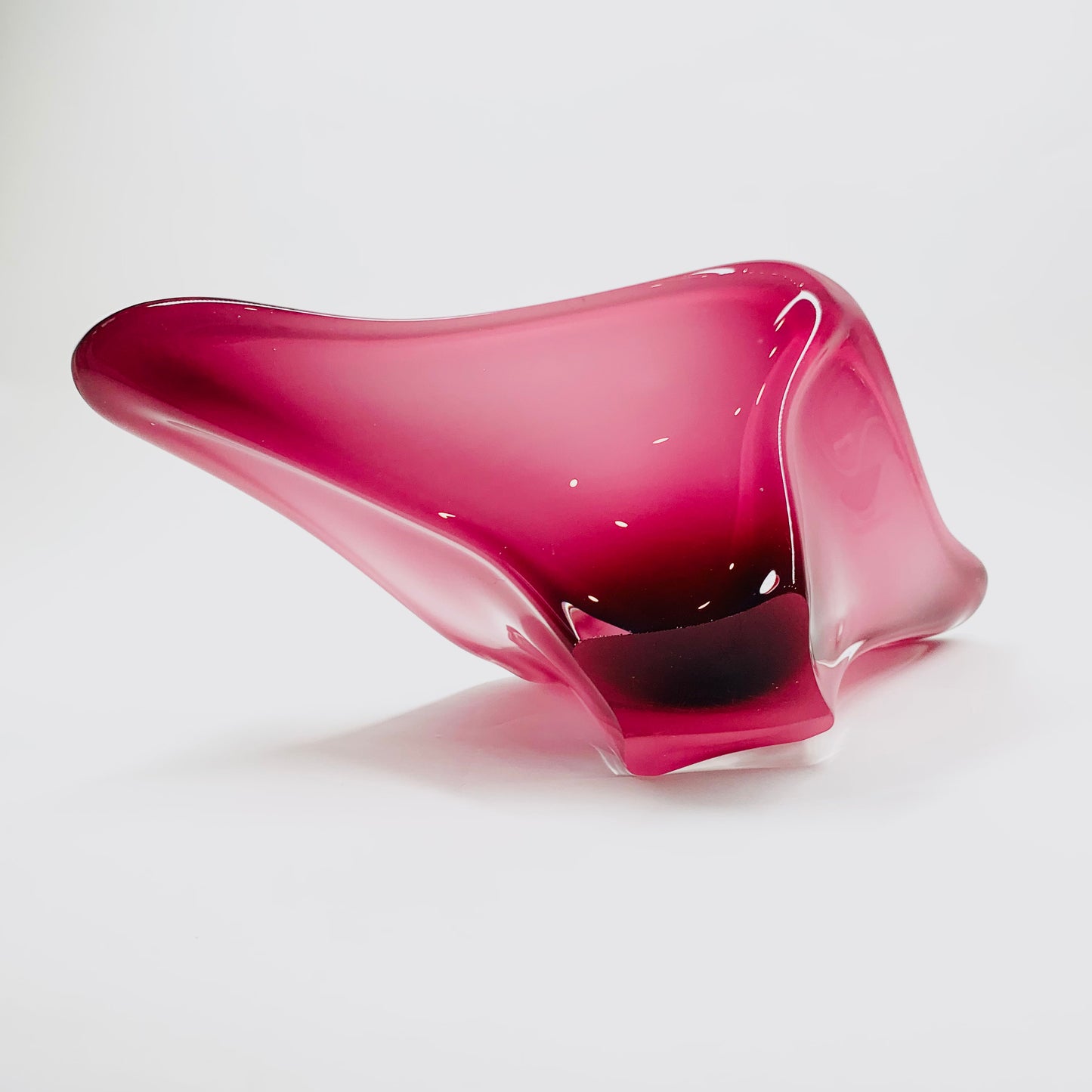 Extremely rare MCM Japanese cased pink sommerso glass bowl