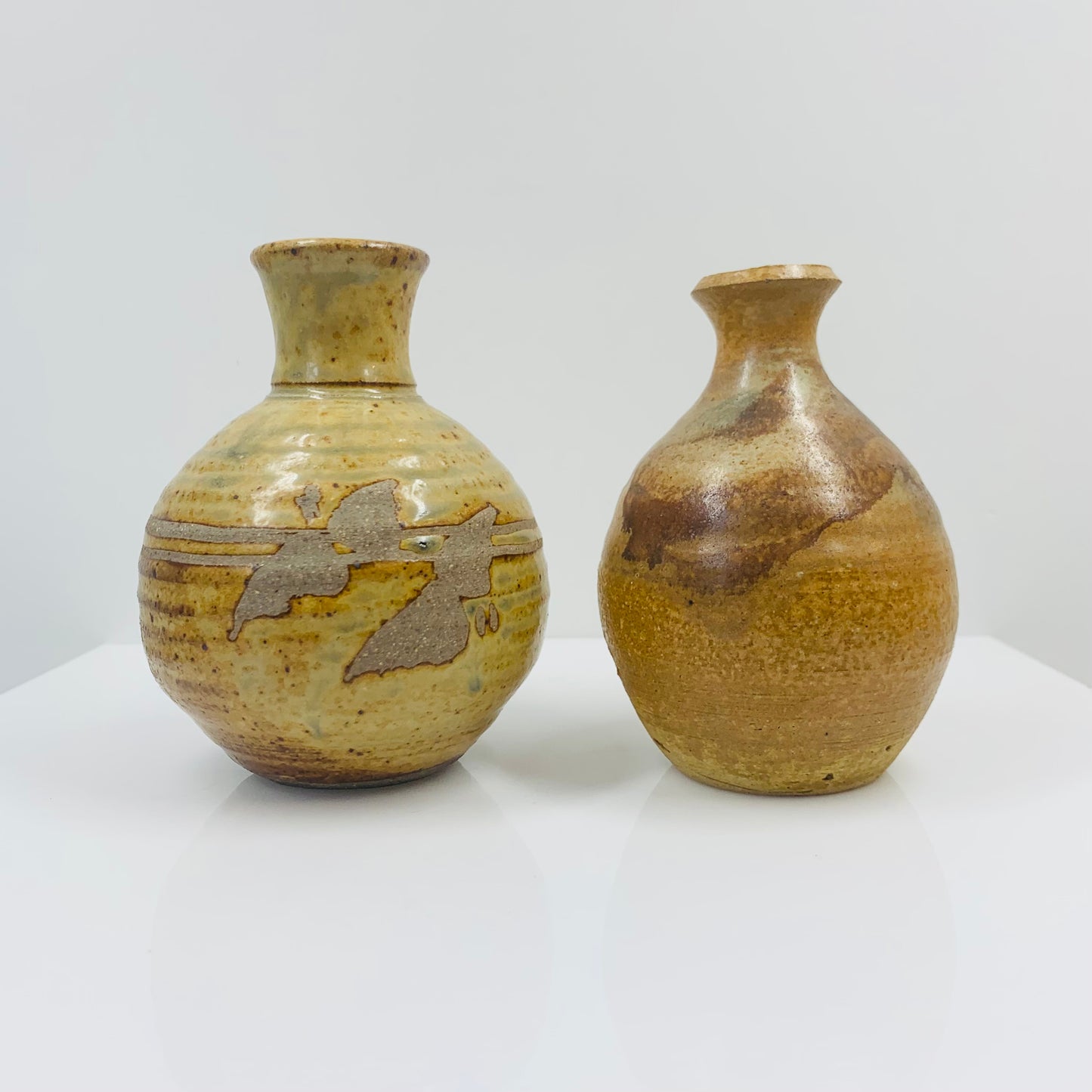 Vintage hand made Japanese pottery posy vase