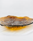 1950s LARGE KUMELA FINDLAND AMBER BRUTALIST GLASS BOWL BY KAJ BLOMQVIST