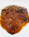 1950s LARGE KUMELA FINDLAND AMBER BRUTALIST GLASS BOWL BY KAJ BLOMQVIST