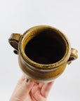 Midcentury hand glazed Australian stonewash mini pottery amphora