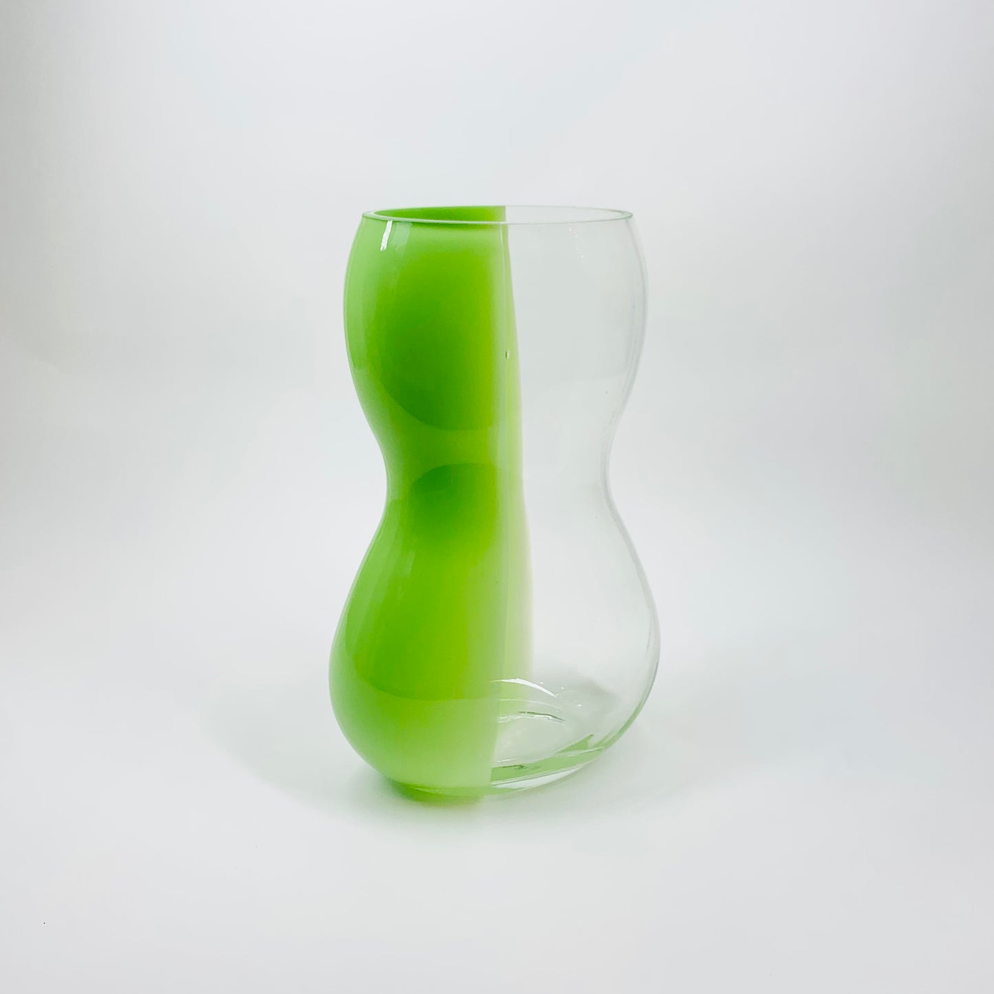 1980s green two tone beam vase
