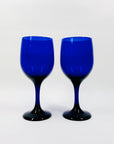 BLUE LIBBEY WINE GLASSES