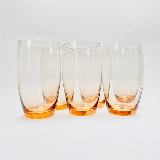 Rare pink Depression glass tumblers