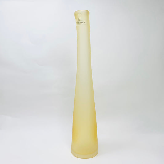 Rare vintage Villeroy & Boch slanted amber satin glass bottle vase