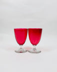 Antique Victorian cranberry cordial glasses