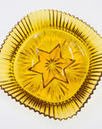Art Deco amber glass bowl star pattern