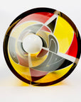 Extremely rare antique Art Deco citrine, black and ruby enamel cylinder glass vase by Karl Palda