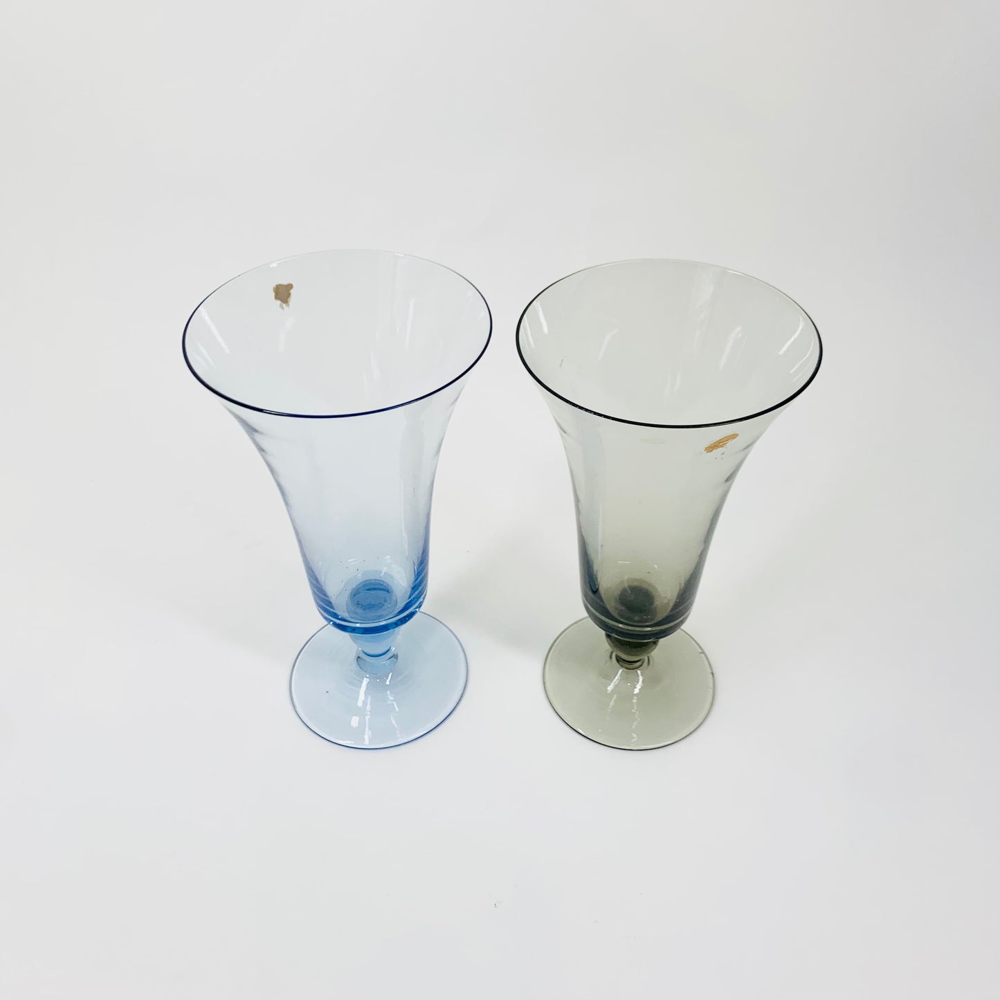 Midcentury harlequin short stem wine/parfait glasses