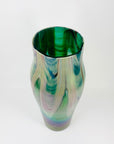 Antique Art Nouveau Kralik hand made peacock iridescent feather glass vase