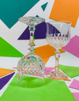 Vintage Schott Zweisel German cut crystal wine glasses