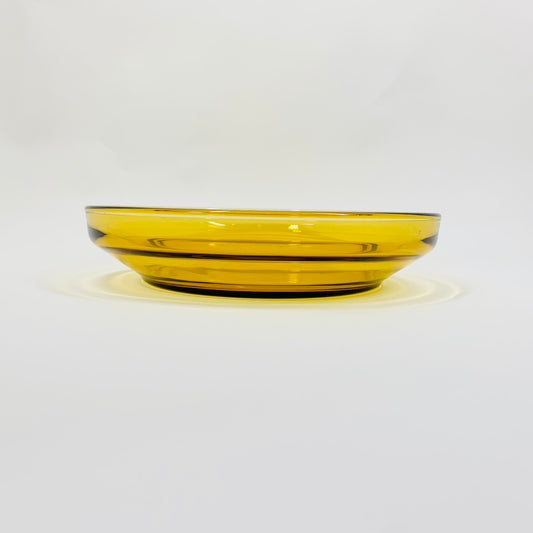 Retro Bormioli Pyrex amber glass shallow salad bowl