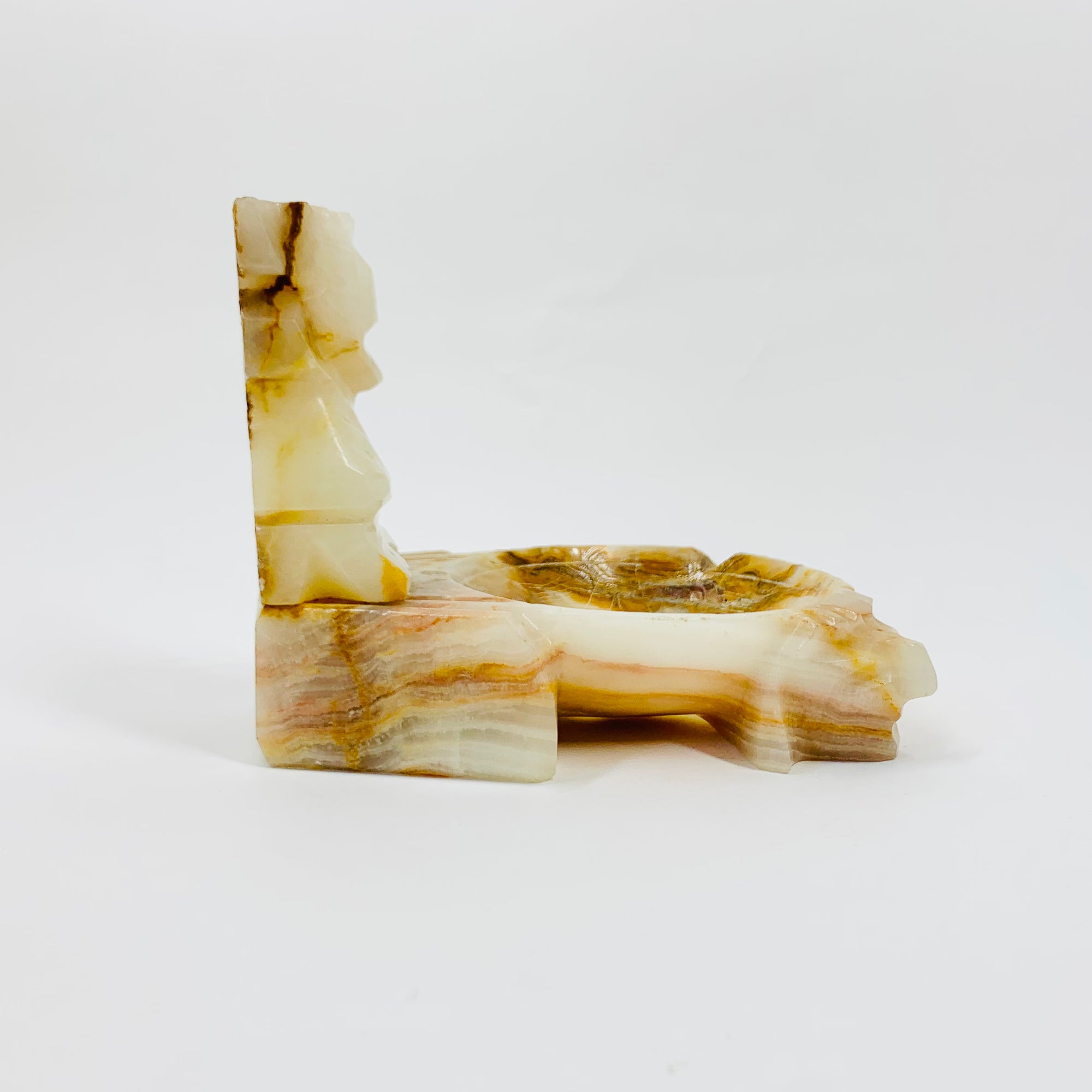 Midcentury onyx Aztec ashtray