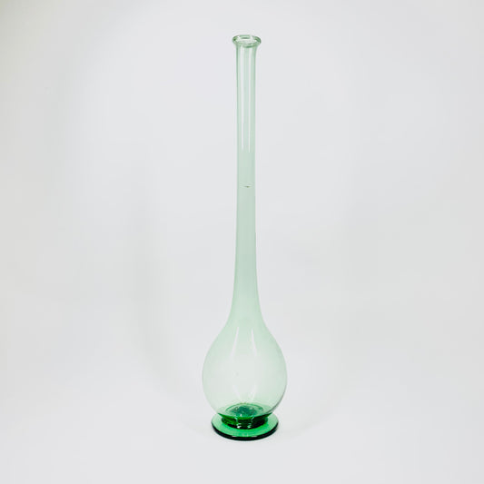 MCM tall green glass bottle vase