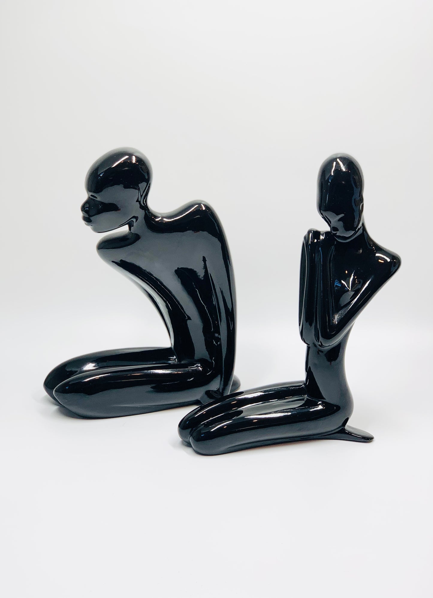 Midcentury black porcelain figurine