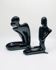 Midcentury black porcelain figurine