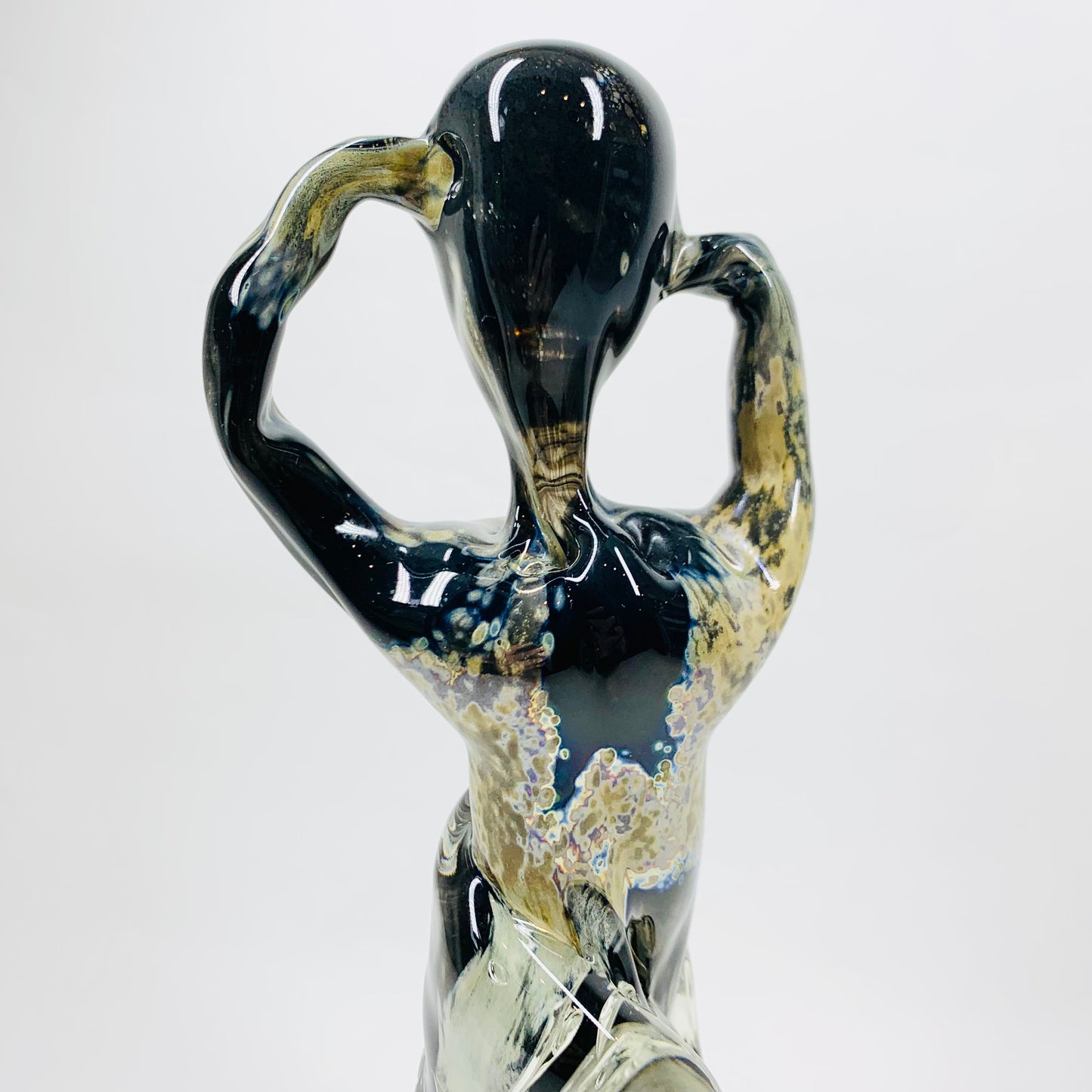 Vintage Murano abstract art glass sculpture of a dancer with aventurine