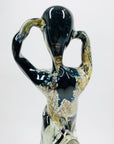 Vintage Murano abstract art glass sculpture of a dancer with aventurine