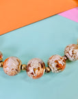 1950s iridescent tie dye ceramic beads necklace