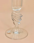 Antique glass with pattern stem footed vase