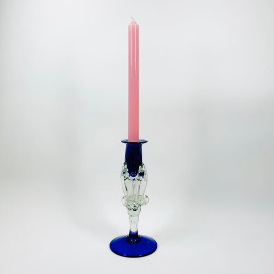 1950s MURANO COBALT BLUE GLASS CANDLE HOLDER