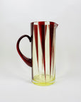 Extremely extremely rare antique Art Deco ruby enamel and citrine glass jug and matching wine glasses set by Karl Palda