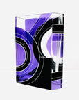 Antique Art Deco purple and black enamel glass vase by Karl Palda