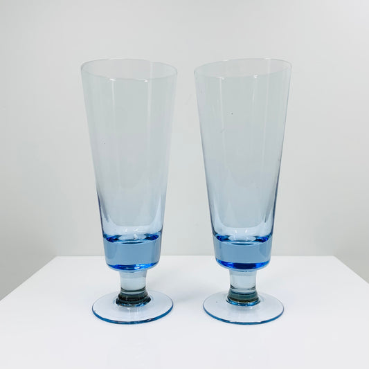 Midcentury Swedish blue champagne glasses