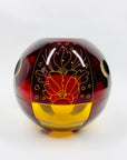 Antique Art Deco ruby enamel globe citrine glass posy vase by Karl Palda