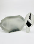 Extremely extremely rare antique Art Deco black enamel decanter satin glass set by Karl Palda