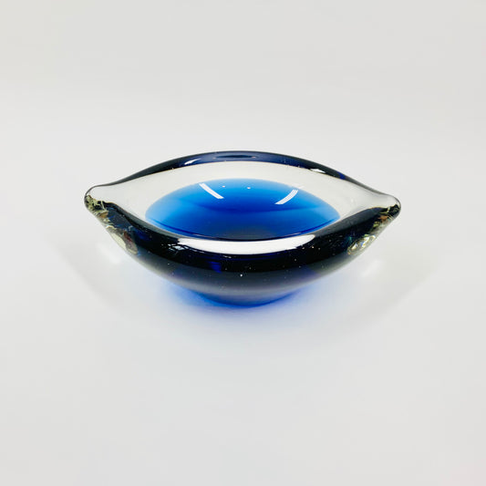 Stunning and rare 1960s Murano blue sommerso glass ashtray/bowl