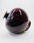 Vintage Chinese maroon bleed flambé pottery squat vase