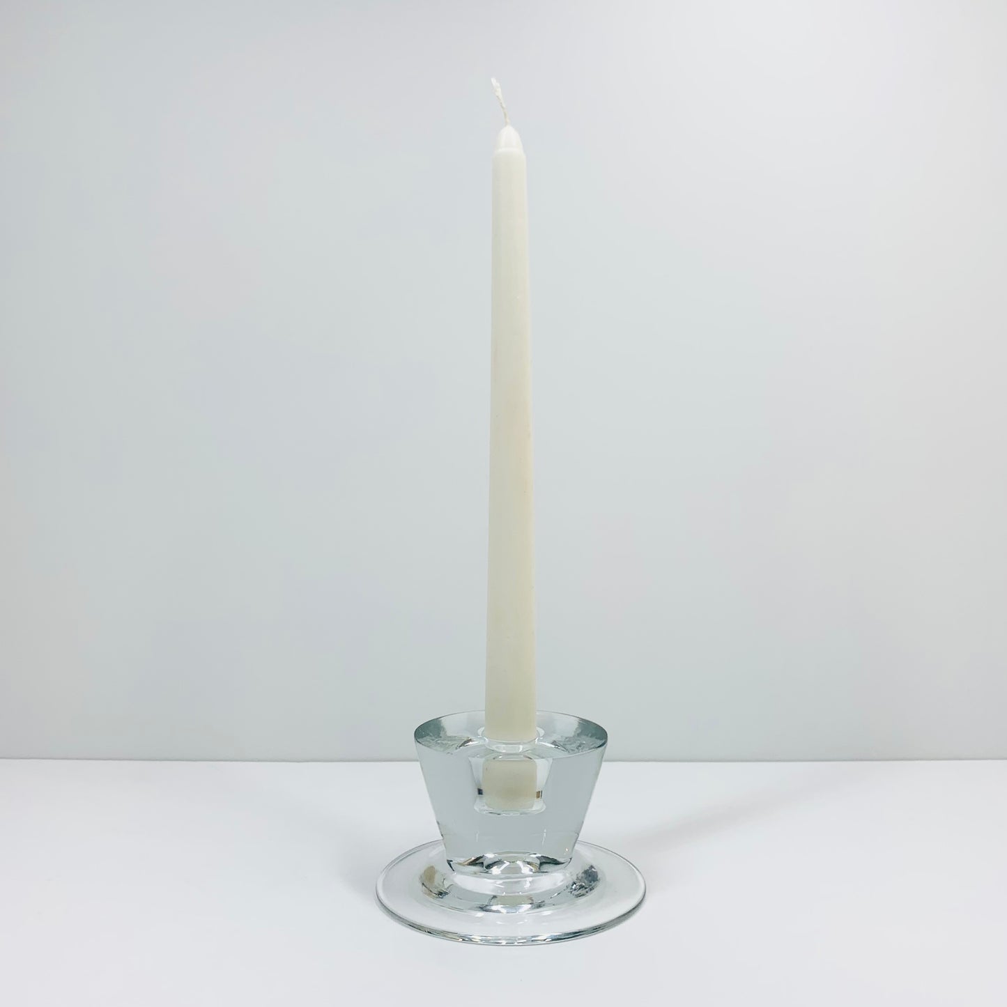 Vintage solid glass Scandinavian candle  holder