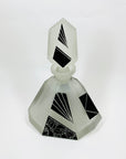 Extremely extremely rare antique Art Deco black enamel decanter satin glass set by Karl Palda