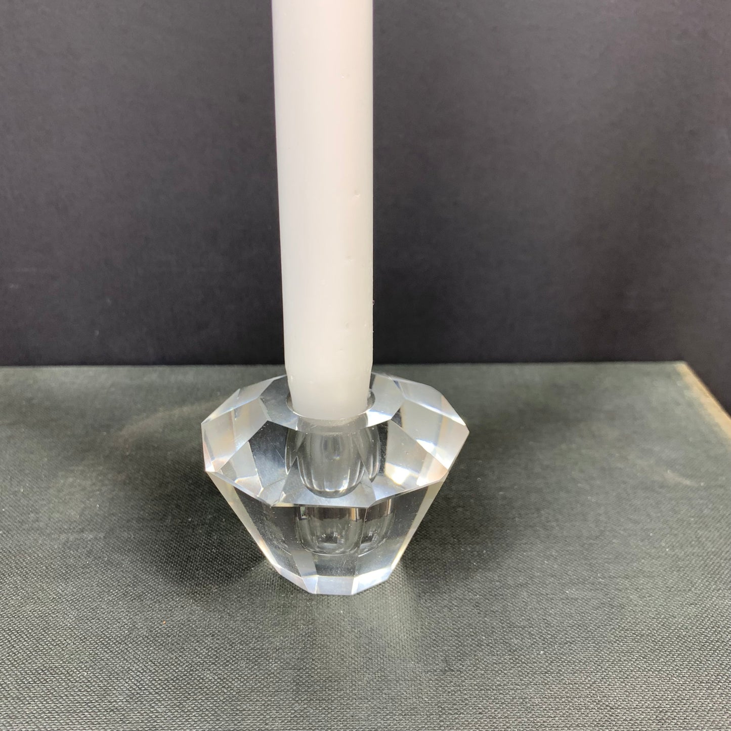 Vintage Japanese Hoya cut crystal candle holder