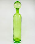 Rare mouth blown vintage Pols Potten green glass decanter bottle with matching stopper