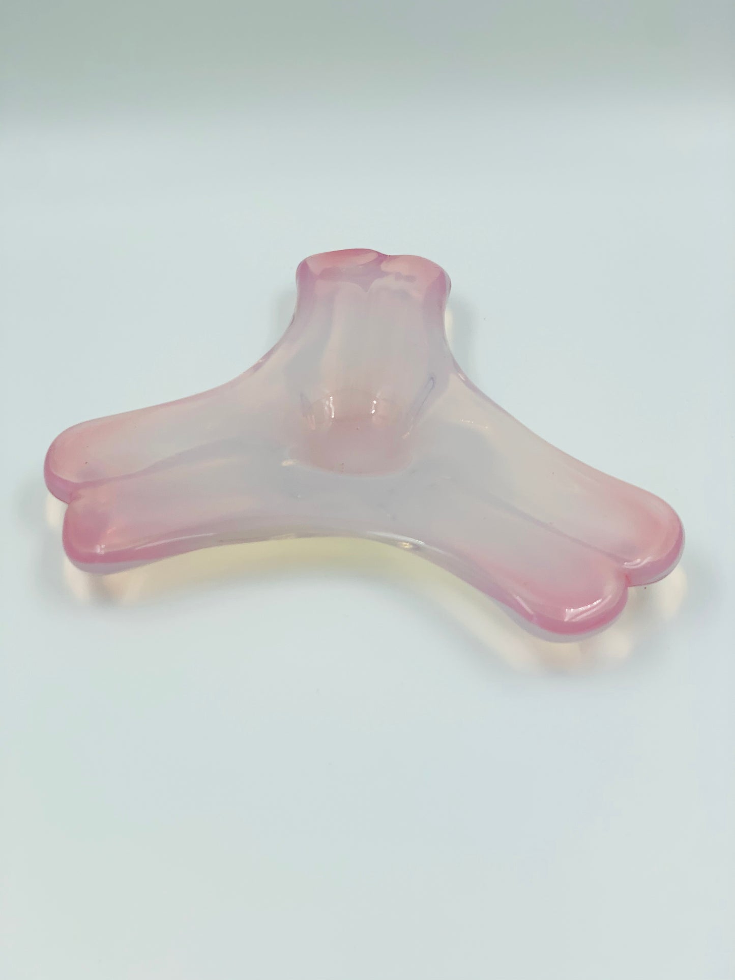Space Age Opalescent Pink Glass Ashtray