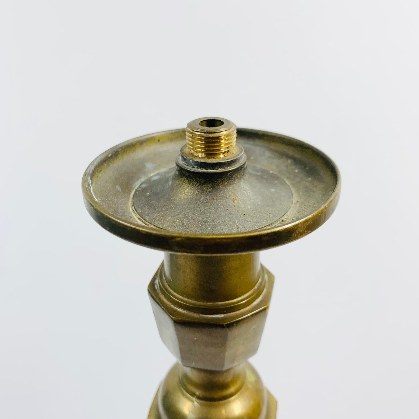 Large and tall antique brass oil burner