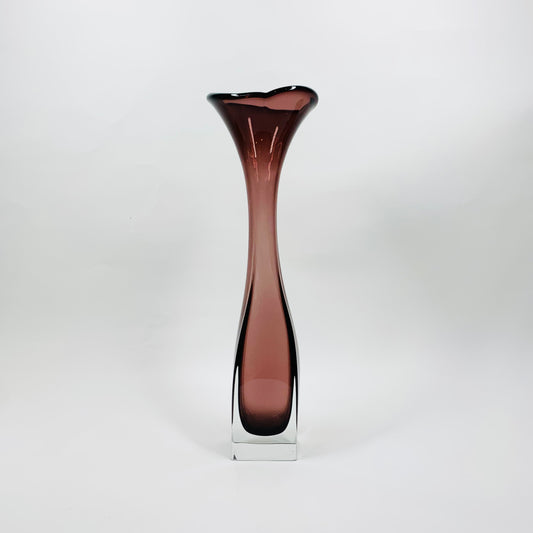 MCM Aseda sommerso amethyst glass trumpet vase