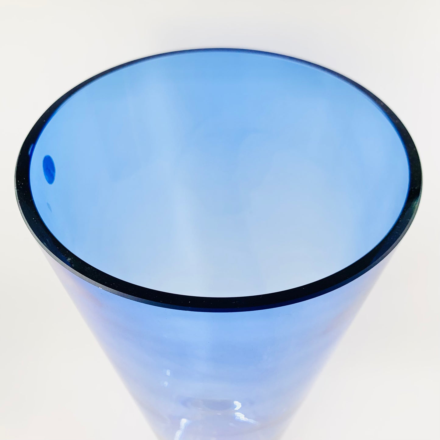 Very large Swedish blue sommerso glass vase