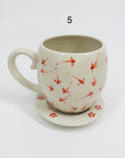 Rare retro Vietnamese hand painted porcelain coffee/tea cup and matching saucer