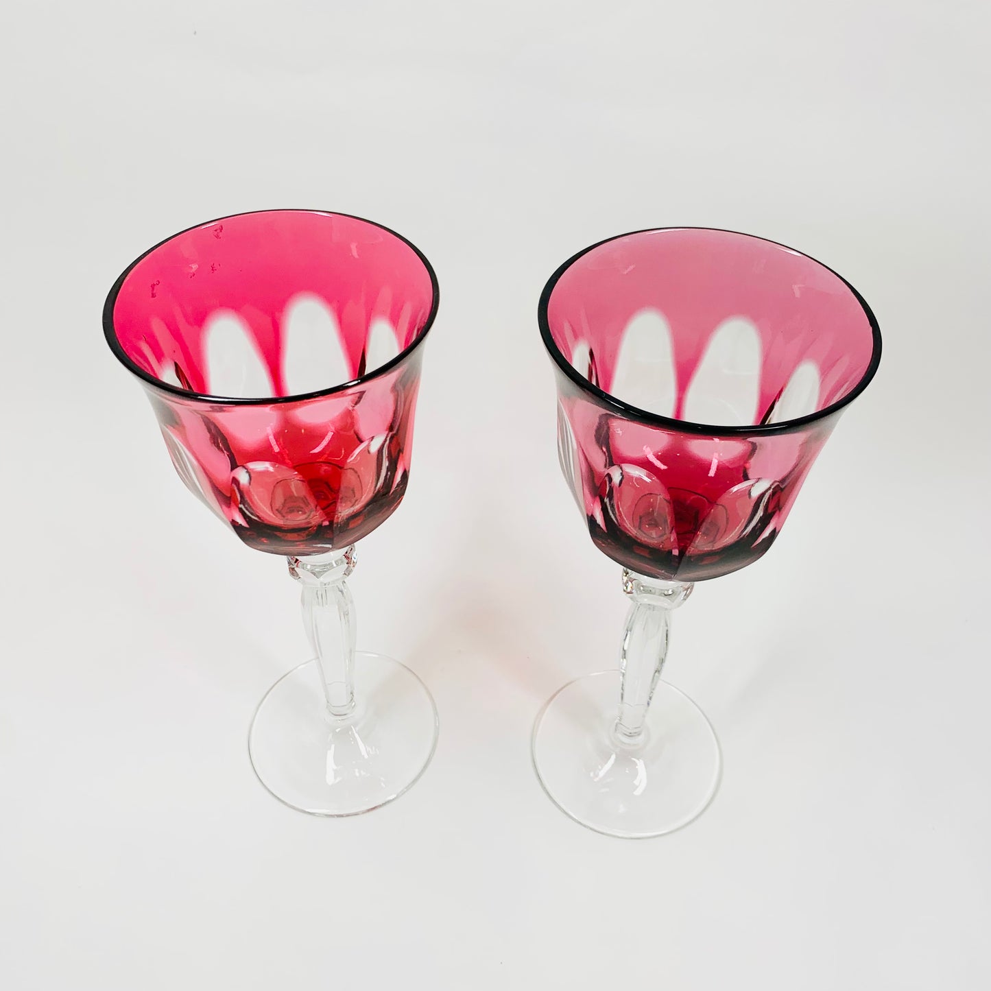 PINK CAMEO WINE GLASSES