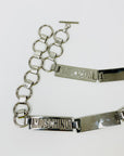 1980s MOSCHINO STAINLESS STEEL LOGO BAR BELT