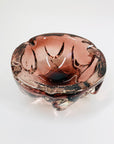 Rare MCM mouth blown Murano amethyst glass bowl/ ashtray with controlled bubbles