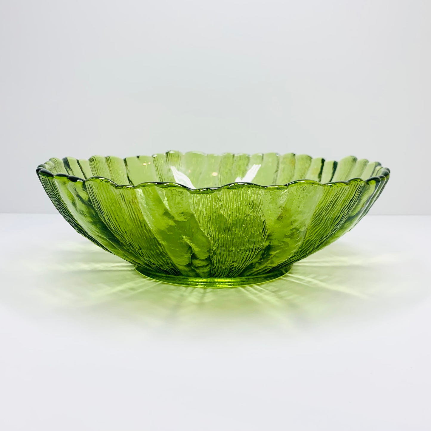 Vintage German green bark glass salad/fruit bowl