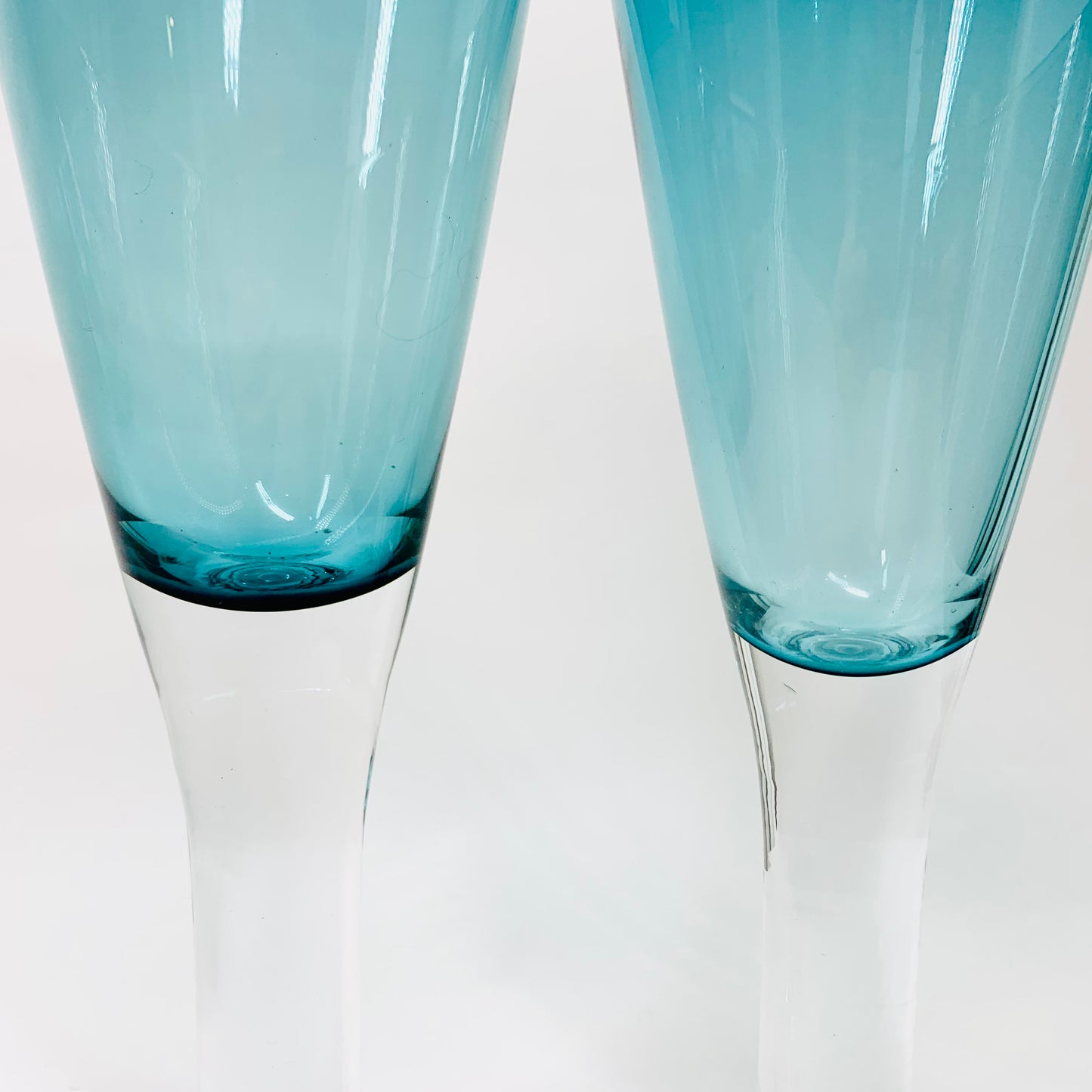 intage Italian hand blown blue sommerso glass goblet