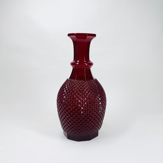 RUBY PRESSED GLASS BOTTLE