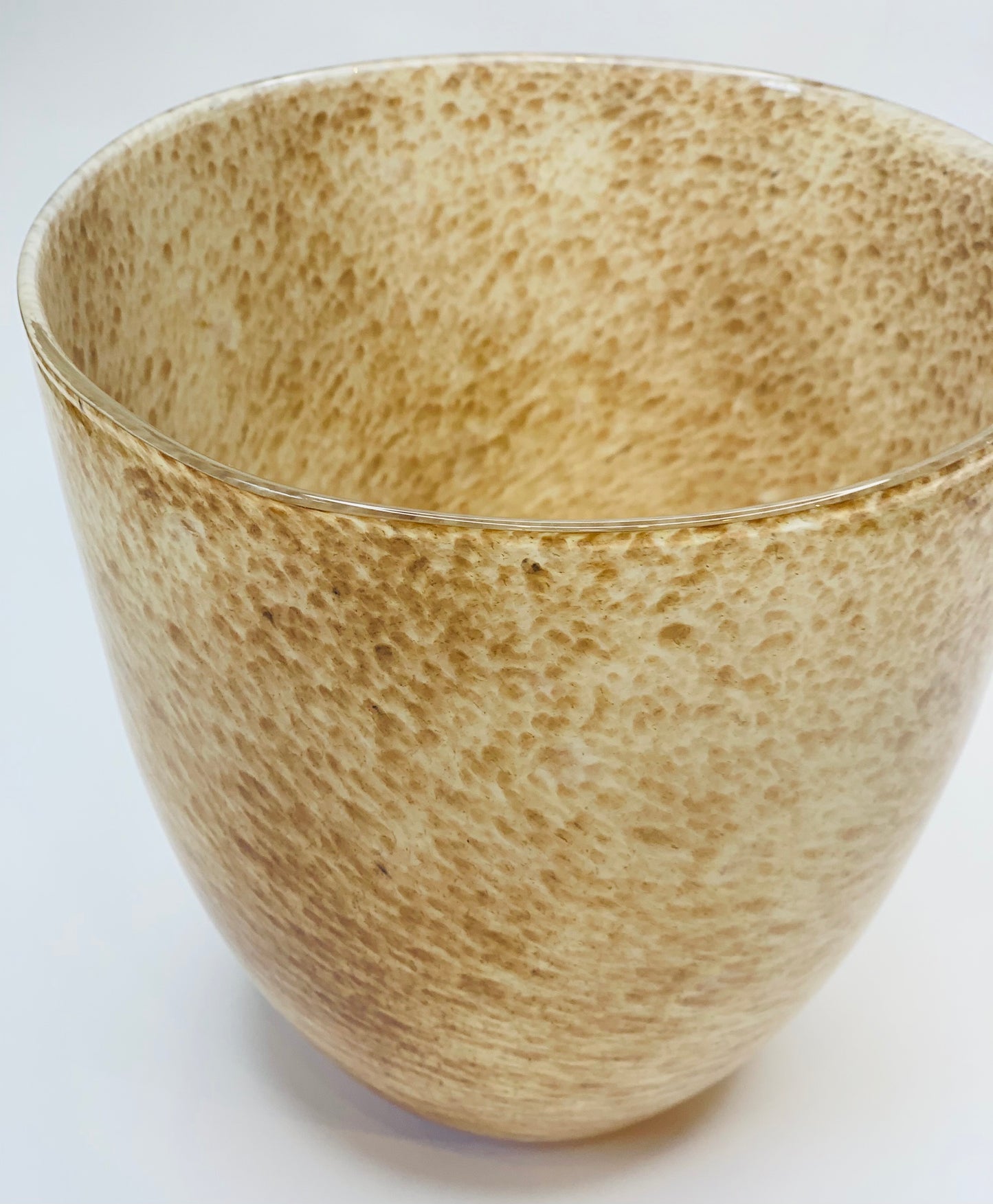 Retro brown confetti art glass vase